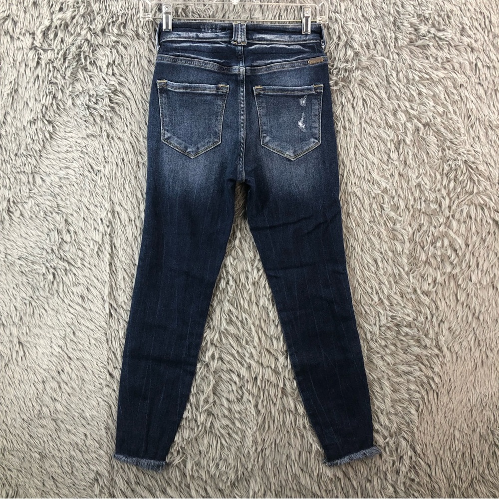 KanCan Womens Jeans Size 24 Distressed Whiskered Kurvy Ultra High Rise Ankle